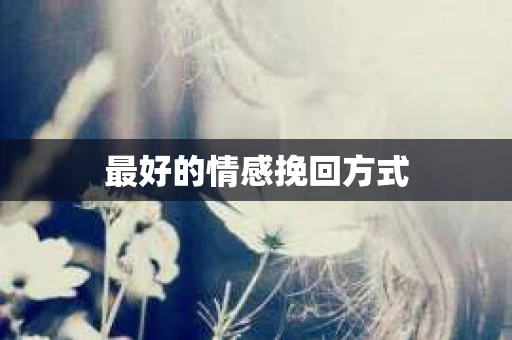 最好的情感挽回方式