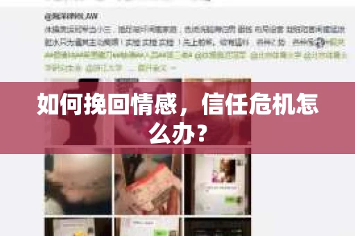 如何挽回情感,信任危机怎么办? 如何挽回情感,信任危机怎么办?