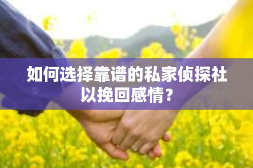 如何选择靠谱的私家侦探社以挽回感情？