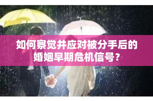 如何察觉并应对被分手后的婚姻早期危机信号？